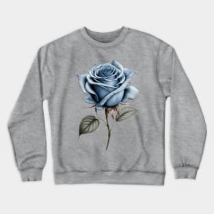 Blue Rose Drawing, Flower Drawing, Gift For Her Crewneck Sweatshirt